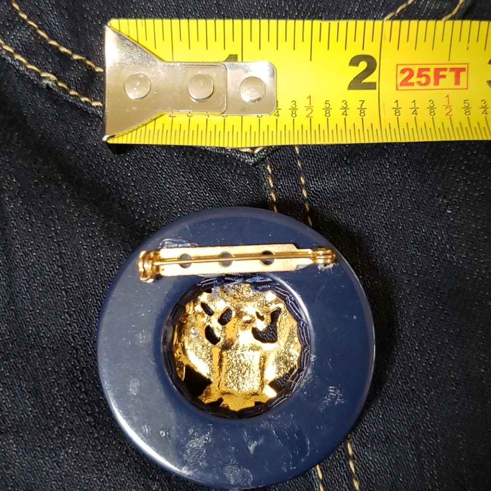 VTG brooch coat of arms medallion/w fringes - Picture 9 of 11